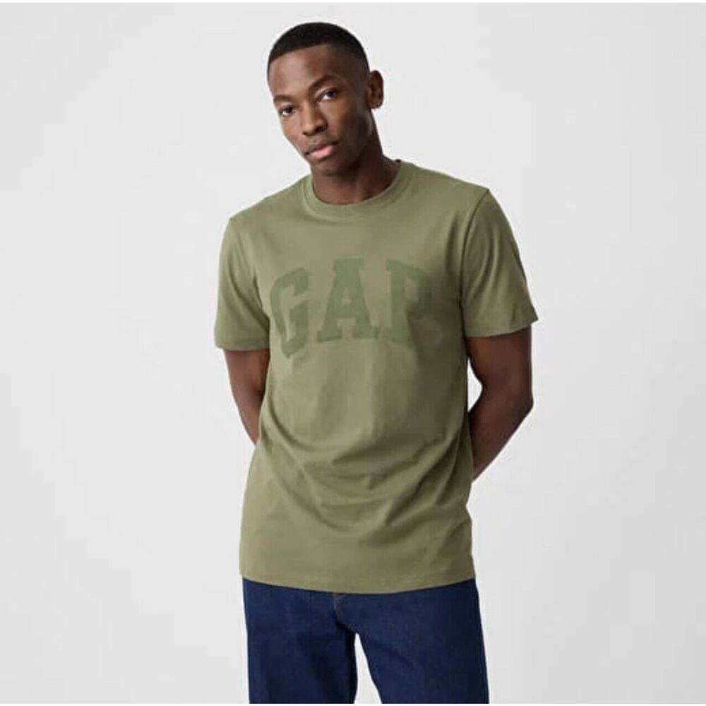 NEW MENS GAP GREEN LOGO EVERDAY SOFT T-SHIRT SIZE M